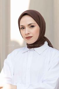 Brown Cotton Fabric Straight Scarf