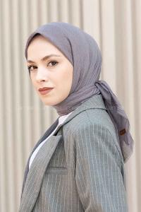 Gray Black Cotton Fabric Straight Scarf