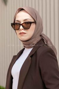 Soft Brown Cotton Fabric Straight Scarf