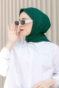 Lamelif Bürümcük Eşarp Zümrüt Yeşili