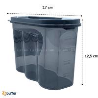 BUFFER® 2 Kapaklı Ölçekli Erzak Saklama Kabı - 1,2 Litre