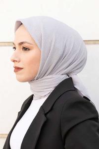 Lamelif Krimkıl Eşarp Gümüş Gri