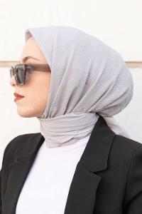 Lamelif Krimkıl Eşarp Gümüş Gri