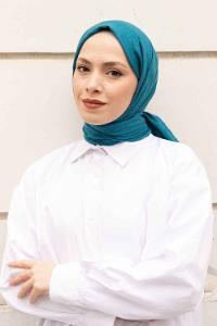 Lamelif Bambu Şal Petrol Mavisi