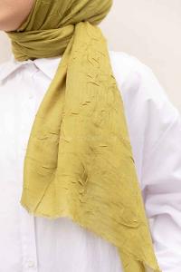 Lamelif Bambu Şal Yağ Yeşili