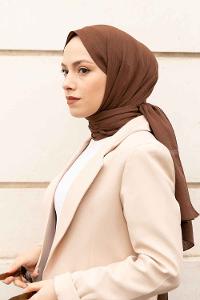 Brown Cotton Fabric Striped Shawl