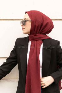 Lamelif Krinkıl Şal Koyu Bordo