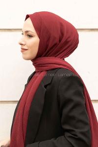 Lamelif Krinkıl Şal Koyu Bordo