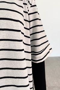 Black-white-1 Crew Neck Half Arm Arm Cotton Printed T-shirt