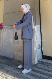 Smoked Shirt Collar Long Arm Without Accessories Cotton Regular Trousers Comfortable Suit