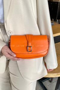 Lamelif Tokalı Çapraz Askılı Kadın Çanta Turuncu