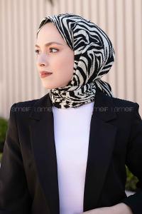 Black Cotton Fabric Printed Shawl