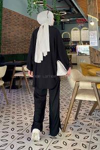 Black Shirt Collar Bat Sleeve Arm Without Accessories Cotton Regular Trousers Comfortable Suit