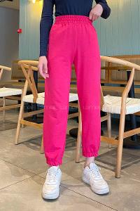 Fuchsia Regular Trousers Elastic Waist Regular Cut Bottom Tracksuit