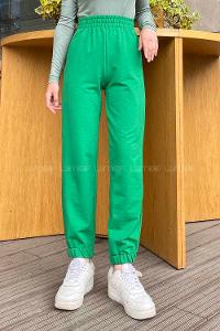 Green Regular Trousers Elastic Waist Regular Cut Bottom Tracksuit