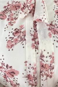 Rose Medium V Neck Foulard Neck Printed Dresess