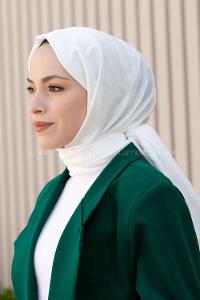 Off White Viscose Fabric Printed Shawl