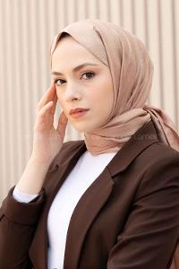 Brown With Milk Viscose Fabric Printed Shawl