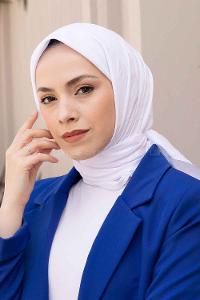 Lamelif Bambu Eşarp Beyaz