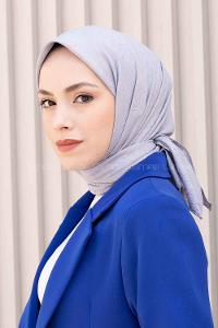 Lamelif Bambu Eşarp Gümüş Gri