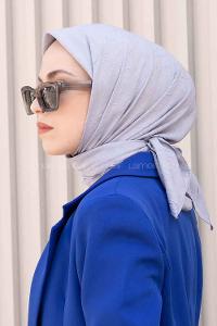 Lamelif Bambu Eşarp Gümüş Gri