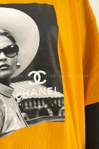 Ocher Crew Neck Short Arm Cotton Printed T-shirt