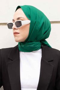 Lamelif Benetton Yeşili İnce Keten Şal