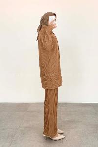 Lamelif Lady Plise İkili Takım Camel