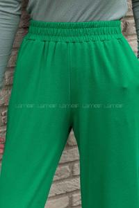 Emerald Green Elastic Trousers Elastic Waist Regular Cut Bottom Tracksuit