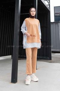 Camel Crew Neck Short Arm Long Arm Without Accessories Cotton Trousers Comfortable Suit