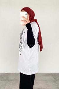 White Crew Neck Short Arm Cotton Printed T-shirt