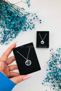 Lamelif Gümüş Ada Küre Detaylı Zirkon Kolye