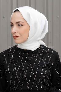 Lamelif Janjan Şal Kırık Beyaz