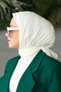 Lamelif Bambu Eşarp Krem