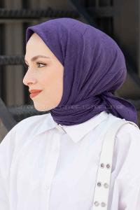 Eggplant Purple Cotton Fabric Straight Scarf
