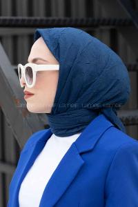 Lamelif Bambu Eşarp Parlament Mavi