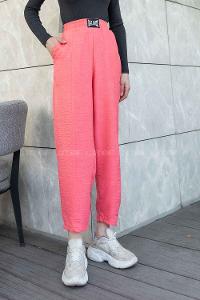 Lamelif Balance Armalı Çımalı Pantolon Pembe