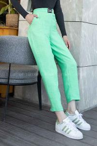 Lamelif  Armalı Çımalı Pantolon Su Yeşili