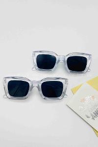 Lamelif Riva Şeffaf Çerçeve Siyah Cam Güneş Gözlüğü