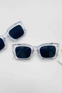 Lamelif Riva Şeffaf Çerçeve Siyah Cam Güneş Gözlüğü