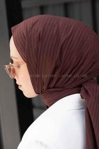 Lamelif Cotton Line Şal Acı Kahve