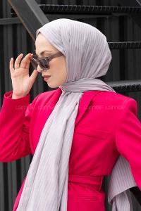 Lamelif Cotton Line Şal Gri