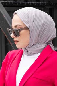 Lamelif Cotton Line Şal Gri