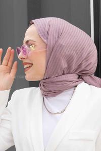 Lamelif Cotton Line Şal Lila