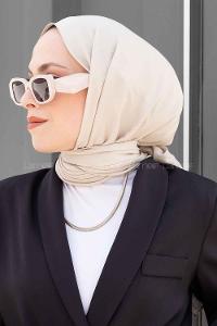 Lamelif Pamuk Caz Şal Açık Bej