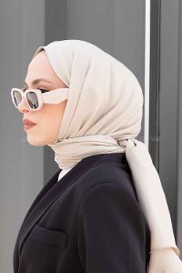 Lamelif Pamuk Caz Şal Açık Bej