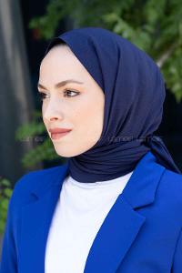 Midnight Blue Cotton Fabric Straight Shawl