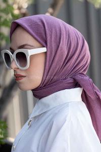 Lamelif Keten Eşarp Menekşe