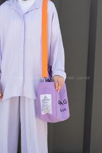 Lamelif B+bag Kanvas Kadın Çapraz Çanta Lila