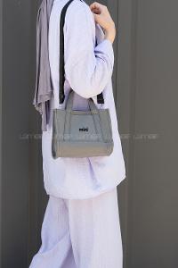 Lamelif Kanvas Mini Kadın Çanta Gri